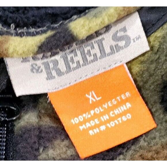 Racks & Reels Green Camo Fleece Lined Vest MENS SIZE XL - Picture 6 of 6